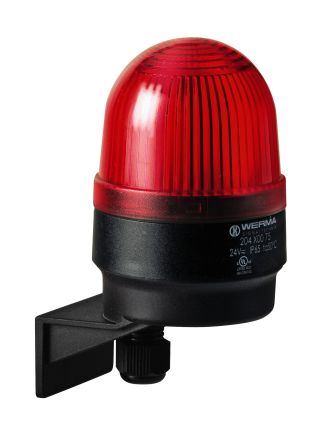 Werma 204 Series Red Continuous Lighting Beacon, 24 V, Wall Mount, LED Bulb, IP65