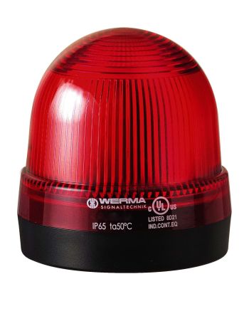 Werma 221 Series Red Continuous Lighting Beacon, 24 V, Base Mount, LED Bulb