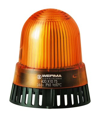 Werma 420 LED, Ununterbrochenes Licht-Licht Summer-Signalleuchte Gelb, 115 V