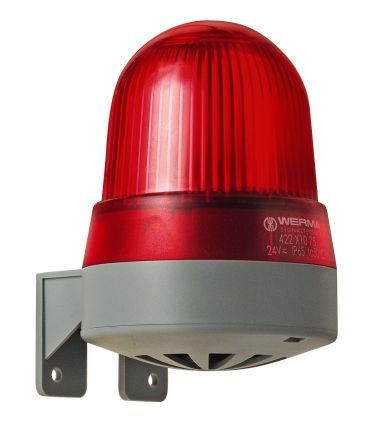 Werma 422 LED, Ununterbrochenes Licht-Licht Summer-Signalleuchte Rot, 230 V