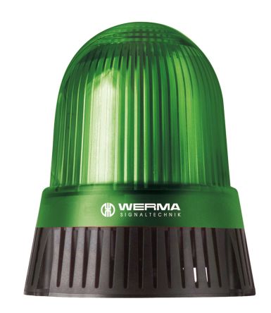 Werma 431 Series Green Sounder Beacon, 115 → 230 V, IP65, Base Mount, 98dB At 1 Metre