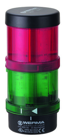 Werma KS71 Series Green, Red Signal Tower, 2 Lights, 115 V