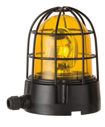 Werma 839 Series Yellow Rotating Beacon, 115 → 230 V, Base Mount, Incandescent Bulb