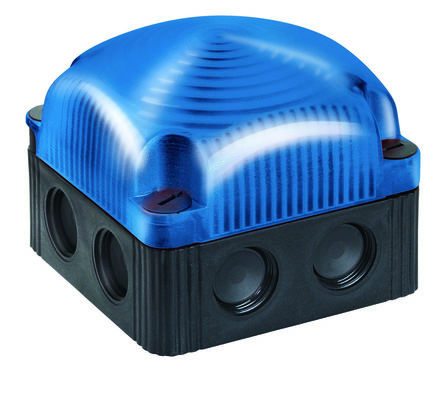 Werma 853 Series Blue Flashing Beacon, 24 V, Base Mount/ Wall Mount, LED Bulb