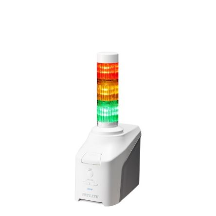 Patlite NHV4 LED Signalturm 3-stufig Linse Mehrfarbig LED Orange, Grün, Rot + Sprachansagesystem Verschiedene