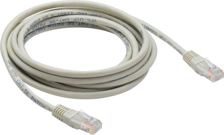 Socomec Ethernetkabel, 3m, Grau Patchkabel, A RJ45 Stecker, B RJ45