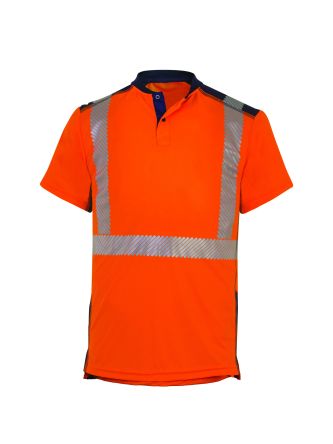 T2S Kurz Orange L Takamaka Warnschutz Polohemd
