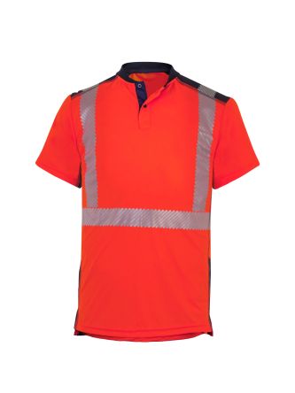 T2S Polo Haute Visibilité Manches Courtes Takamaka, Rouge, Taille 3XL, Unisexe