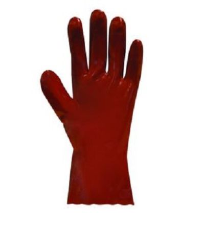 BM Polyco Arbeitshandschuhe, Größe 10, XL, Chemikalienbeständig, Baumwolle Rot