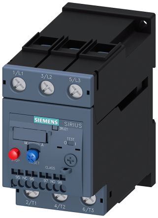 Siemens Contactor Relay 1NC/1NO, 0.25 A F.L.C, 3 A Contact Rating, 0.12 KW, 3P, SIRIUS 3RU