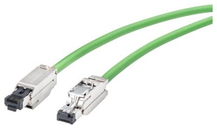 Siemens Ethernetkabel Cat.6a, 10m, Grün Patchkabel, A RJ45 Aluminiumfolie Mit Einer Geflechtabschirmung Aus Verzinntem