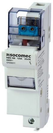 Socomec Porte-fusible RMS Taille 22.2 X 58mm 100A Avec Voyant