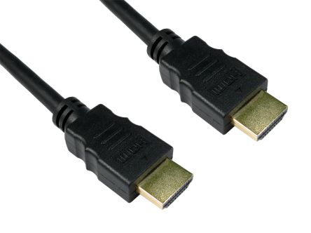 RS PRO HDMI-Kabel A HDMI Stecker B HDMI Stecker Hohe Geschwindigkeit 4K Max., 50cm, Schwarz