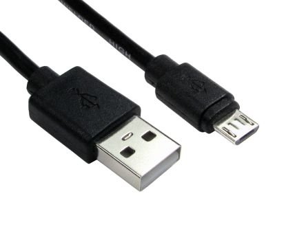 RS PRO USB-Kabel, USBA / Micro-USB B, 500mm USB 2.0 Schwarz