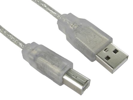 RS PRO USB-Kabel, USBA / USB B, 3m USB 2.0 Transparent