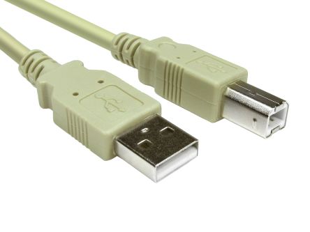 RS PRO Cavo USB USB A/USB B, L. 1m, Col. Grigio