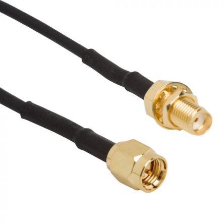 Amphenol RF Cable Coaxial RG174, 50 Ω, Con. A: SMA, Hembra, Con. B: SMA, Macho Negro