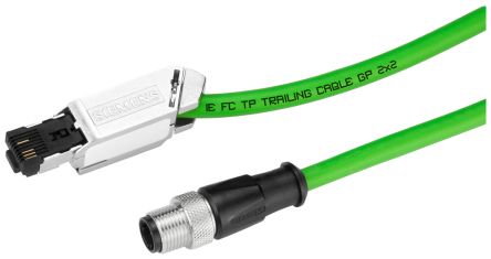Siemens Câble Ethernet Catégorie 5e Feuille D'aluminium Avec Blindage Tressé De Fils De Cuivre étamés, Vert, 3m Avec