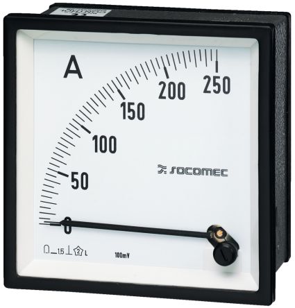 Socomec Amperometro Analogico Da Pannello, Max 60A, C.c., Foro L 48mm X H 48mm