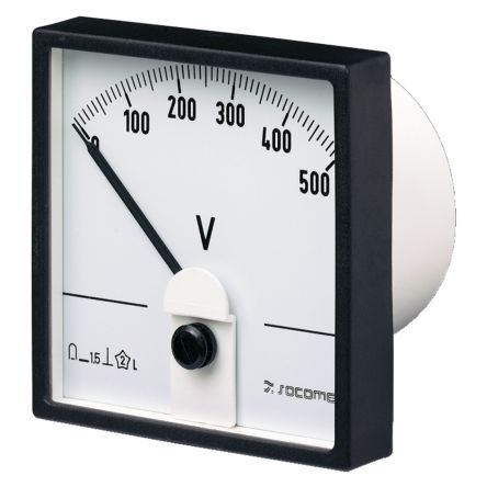 Socomec Voltmètre Analogique 192G, V C.c.