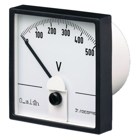 Socomec 192G Analoges Voltmeter DC, 72mm, 72mm