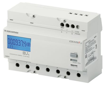 Socomec COUNTIS Energiemessgerät LCD 90mm X 126mm / 3-phasig