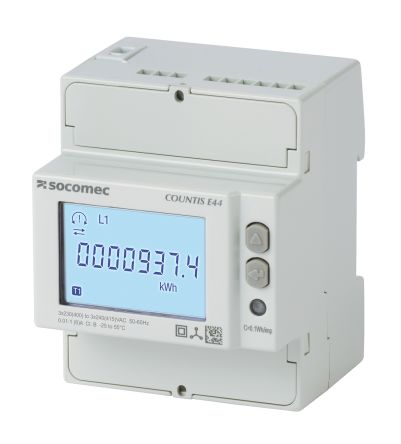 Socomec Medidor De Energía Serie COUNTIS, Display LCD, Con 8 Dígitos, 3 Fases, Dim. 72mm X 90mm