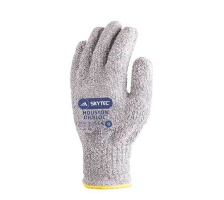 Skytec Grey Nylon, PVC Work Gloves, Size 7, Small, Terry Cotton Coating
