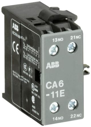 ABB Contact Auxiliaire CA6 2 Contacts 1 N/F + 1 N/O Montage En Surface