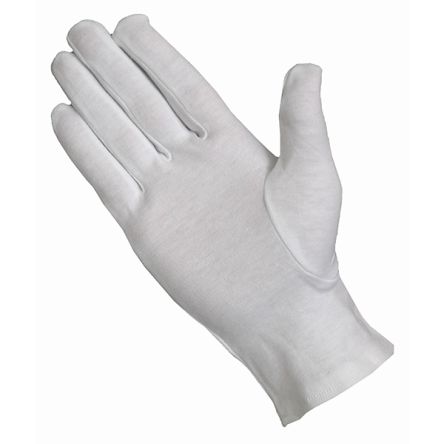 RS PRO Guantes De Trabajo De Algodón Blanco, Talla 7, S, Uso General