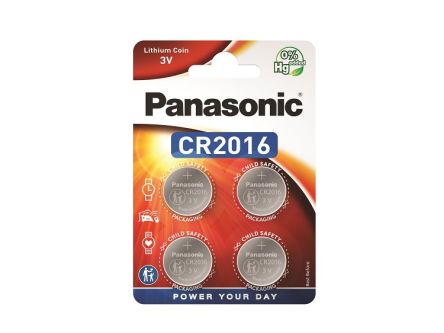 Panasonic CR2016, LiMnO2 Knopfzelle Ø 20mm, 3V