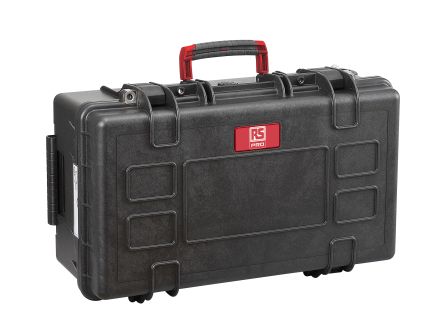 RS PRO Polypropylen Wasserdichter Koffer Schwarz, Auf Rädern, Außenmaße 550 X 350 X 225mm / Innen 520 X 285 X 205mm