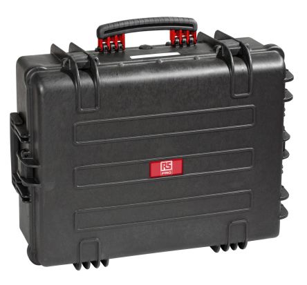 RS PRO Polypropylen Wasserdichter Koffer Schwarz, Außenmaße 650 X 510 X 245mm / Innen 580 X 440 X 220mm