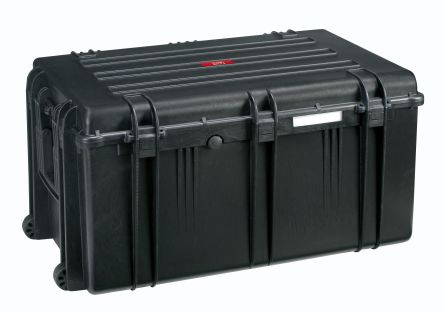 RS PRO Polypropylen Wasserdichter Koffer Schwarz, Auf Rädern, Außenmaße 860 X 560 X 460mm / Innen 765 X 485 X 415mm