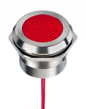 RS PRO LED Schalttafel-Anzeigelampe Rot 12 → 24V Ac/dc, Montage-Ø 30mm, Leiter