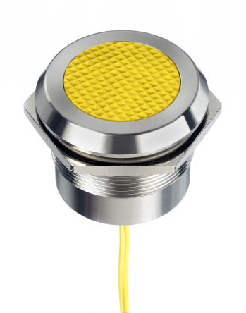 RS PRO LED Schalttafel-Anzeigelampe Gelb 12 → 24V Ac/dc, Montage-Ø 30mm, Leiter