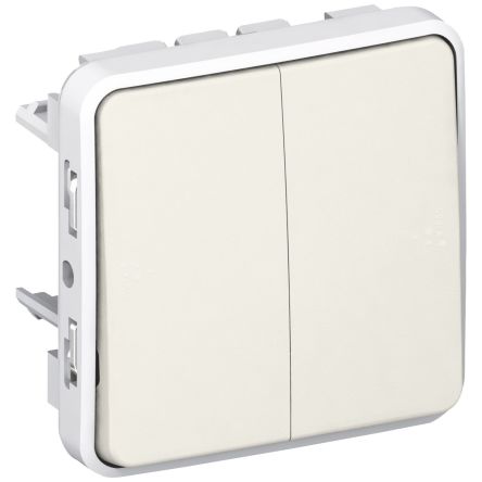 Legrand Lichtschalter, Wand-Montage Quadratischer Drucktastenbetätiger IP 55, 1-polig, 1 Wege 10A, 250V Schwarz