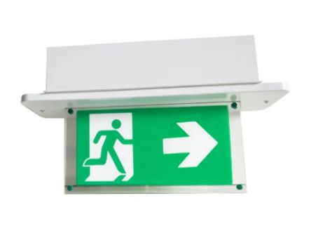 RS PRO Acrylic, Steel Emergency Exit, None With Pictogram Only, Exit Sign, 410 X 240 X 140mm