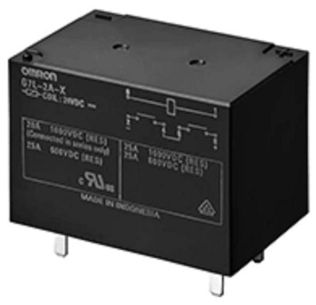 Omron PCB Mount Power Relay, 24V Dc Coil, 20A Switching Current, DPST