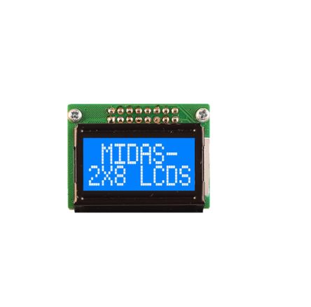 Midas Display Monocromo LCD De 2 Filas X 8 Caract.