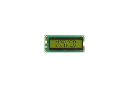 Midas Monochrom LCD, LCD Zweizeilig, 16 Zeichen