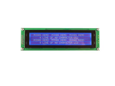 Midas Display Monocromo LCD De 2 Filas X 20 Caract.
