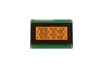 Midas Display Monocromo LCD De 4 Filas X 16 Caract.