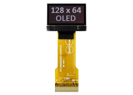 Midas 0.96Zoll OLED-Display 128 X 64pixels, 23.34 X 11.46mm / 19.26:1.26 Weiß Passiv-Matrix, I2C, Parallel, SPI Interface