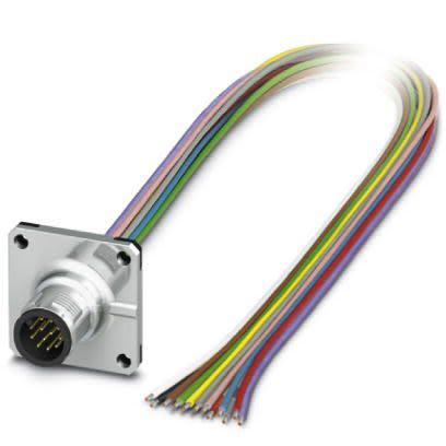 Phoenix Contact Circular Connector, 12 Contacts, Front Mount, M12 Connector, Plug, IP67, SACC Series