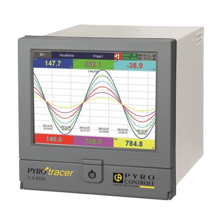 Pyro Controle, 6-Kanal Grafik Kurvenschreiber Für Feuchtigkeit, Temperatur