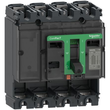 Schneider Electric, ComPacT NSX MCCB 4P 100A, Fixed Mount