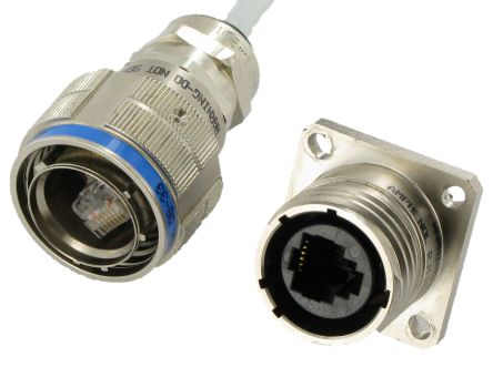 Amphenol Socapex Cat.6 Ethernet-Steckverbinder Stecker, 1-Port 8-polig Flanschmontage