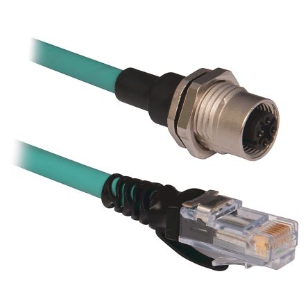 Rockwell Automation Ethernetkabel Cat.5e, 2m, Grün Patchkabel, A M12 UTP, B RJ45