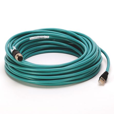 Rockwell Automation Cable Ethernet Cat5e Lámina Y Trenzado De Color Verde, Long. 15m